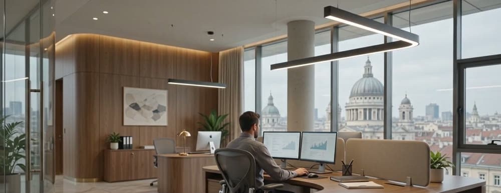 Private executive office overlooking the city